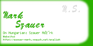 mark szauer business card